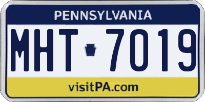 PA license plate MHT7019