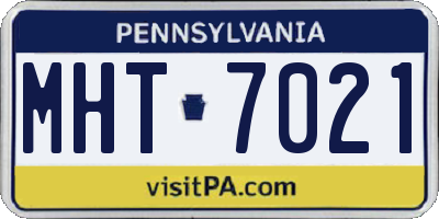 PA license plate MHT7021