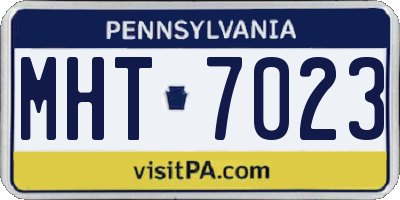 PA license plate MHT7023