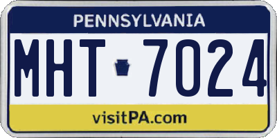 PA license plate MHT7024