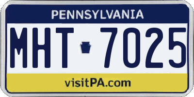 PA license plate MHT7025
