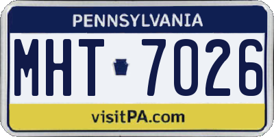 PA license plate MHT7026