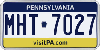 PA license plate MHT7027