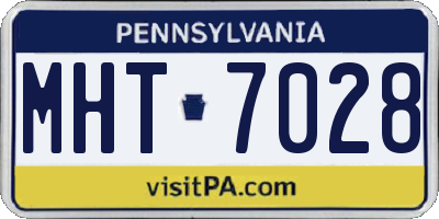 PA license plate MHT7028