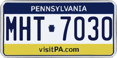 PA license plate MHT7030