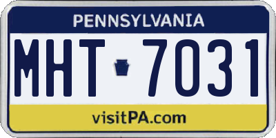 PA license plate MHT7031