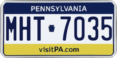 PA license plate MHT7035