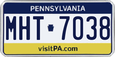 PA license plate MHT7038
