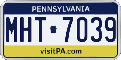 PA license plate MHT7039
