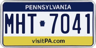 PA license plate MHT7041