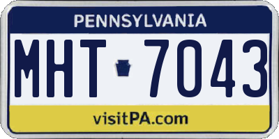 PA license plate MHT7043