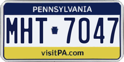 PA license plate MHT7047