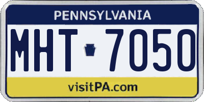 PA license plate MHT7050