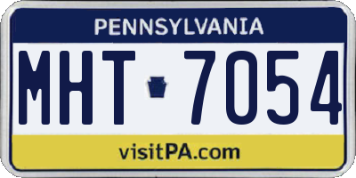 PA license plate MHT7054