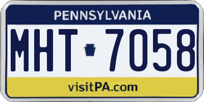 PA license plate MHT7058