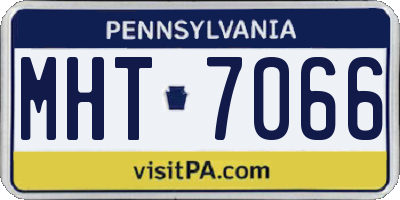 PA license plate MHT7066