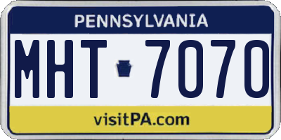 PA license plate MHT7070