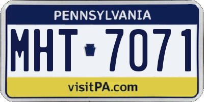 PA license plate MHT7071