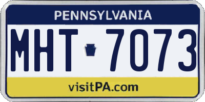 PA license plate MHT7073