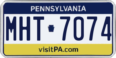 PA license plate MHT7074