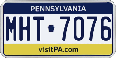 PA license plate MHT7076