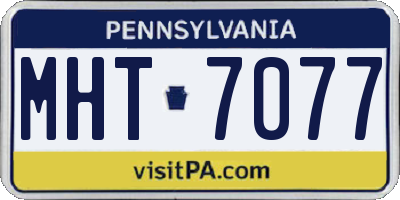 PA license plate MHT7077