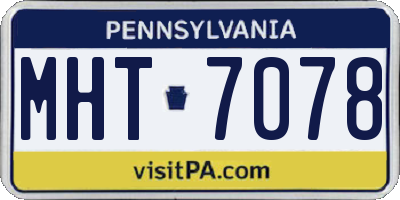 PA license plate MHT7078