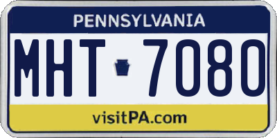 PA license plate MHT7080