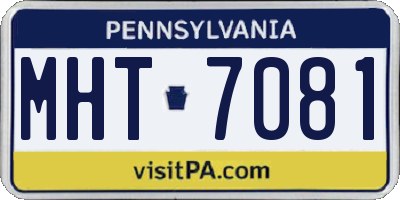 PA license plate MHT7081