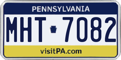 PA license plate MHT7082