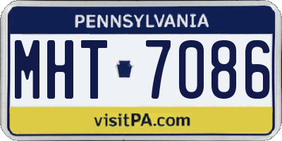 PA license plate MHT7086