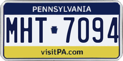 PA license plate MHT7094