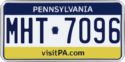 PA license plate MHT7096
