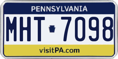 PA license plate MHT7098