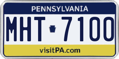 PA license plate MHT7100