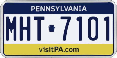 PA license plate MHT7101