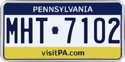 PA license plate MHT7102