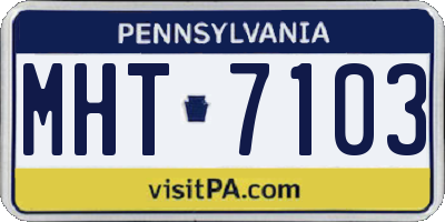 PA license plate MHT7103