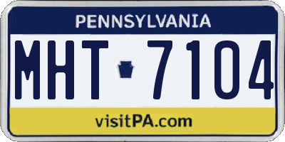 PA license plate MHT7104