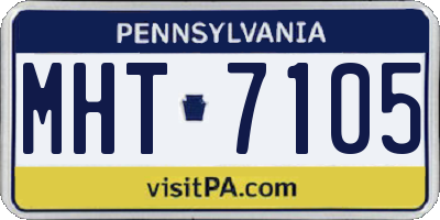 PA license plate MHT7105