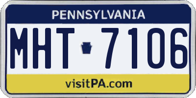 PA license plate MHT7106
