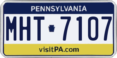 PA license plate MHT7107