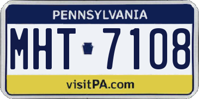 PA license plate MHT7108