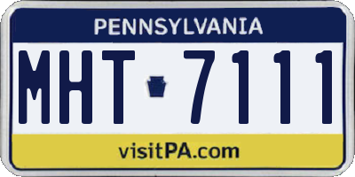 PA license plate MHT7111