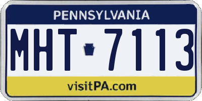 PA license plate MHT7113