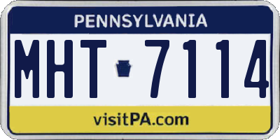 PA license plate MHT7114