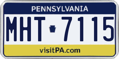 PA license plate MHT7115