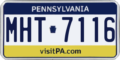 PA license plate MHT7116