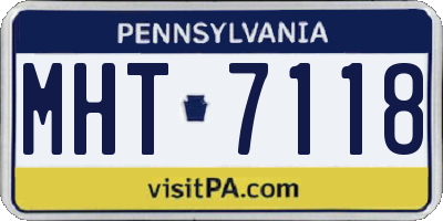 PA license plate MHT7118