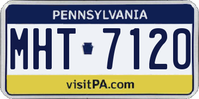 PA license plate MHT7120